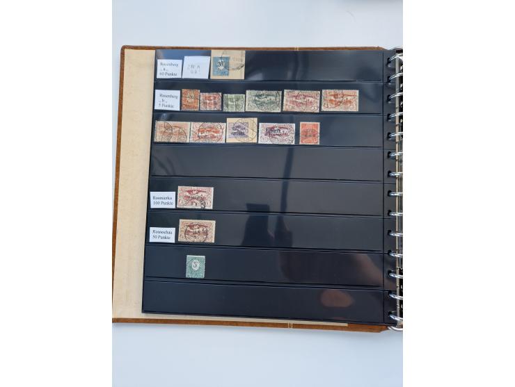 1920/22, interessante Stempel-Sammlung auf hunderten losen Marken und Briefstücken, sauber von Alberun bis Zyrowa sortiert, d