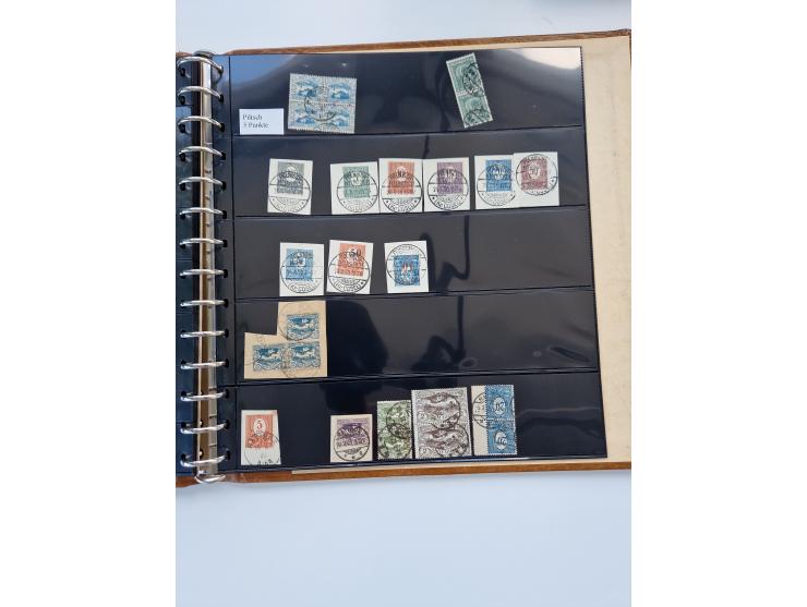 1920/22, interessante Stempel-Sammlung auf hunderten losen Marken und Briefstücken, sauber von Alberun bis Zyrowa sortiert, d