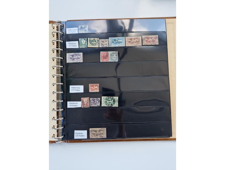 1920/22, interessante Stempel-Sammlung auf hunderten losen Marken und Briefstücken, sauber von Alberun bis Zyrowa sortiert, d