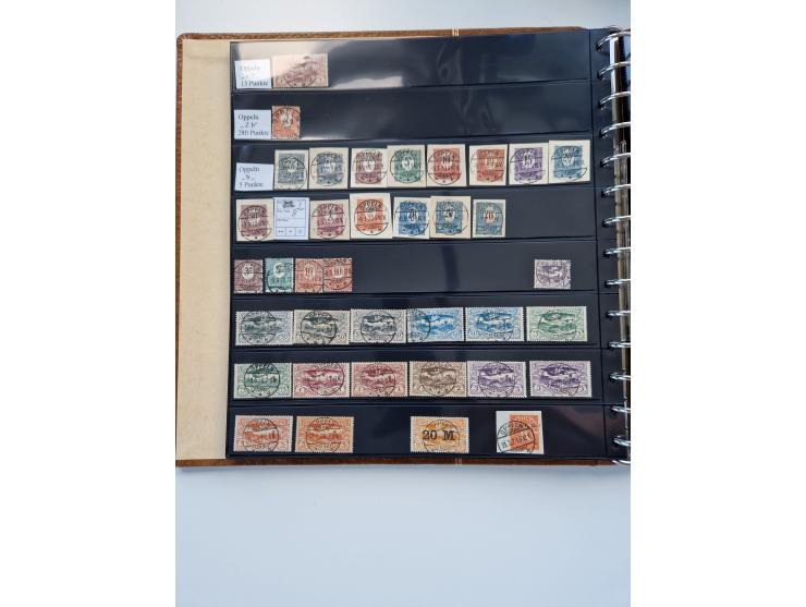 1920/22, interessante Stempel-Sammlung auf hunderten losen Marken und Briefstücken, sauber von Alberun bis Zyrowa sortiert, d