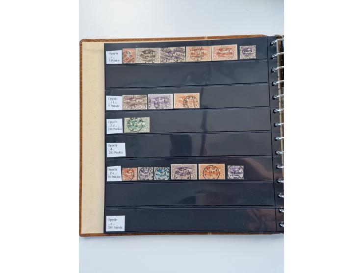 1920/22, interessante Stempel-Sammlung auf hunderten losen Marken und Briefstücken, sauber von Alberun bis Zyrowa sortiert, d