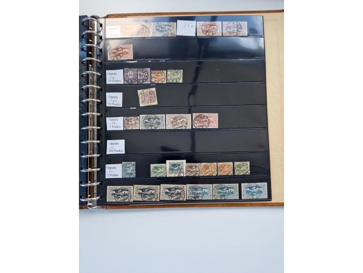 1920/22, interessante Stempel-Sammlung auf hunderten losen Marken und Briefstücken, sauber von Alberun bis Zyrowa sortiert, d