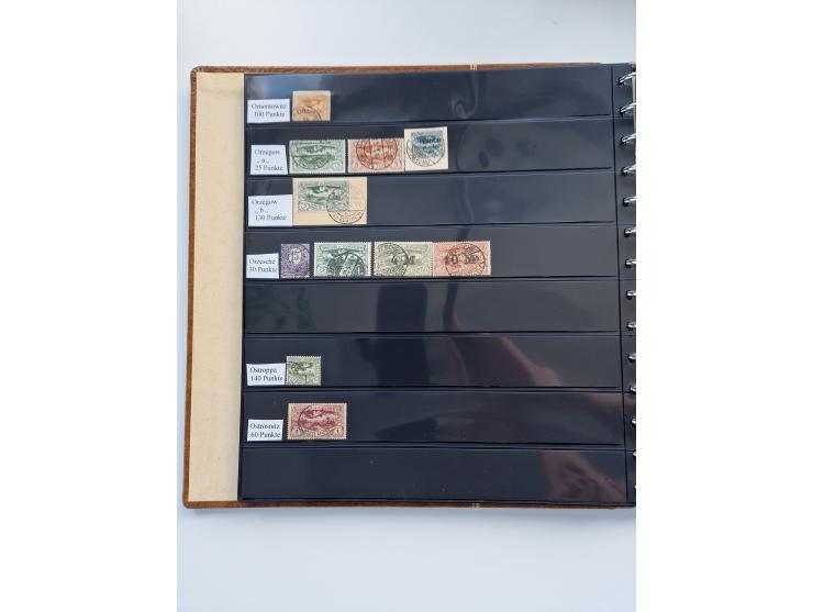 1920/22, interessante Stempel-Sammlung auf hunderten losen Marken und Briefstücken, sauber von Alberun bis Zyrowa sortiert, d