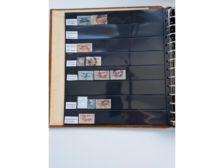 1920/22, interessante Stempel-Sammlung auf hunderten losen Marken und Briefstücken, sauber von Alberun bis Zyrowa sortiert, d