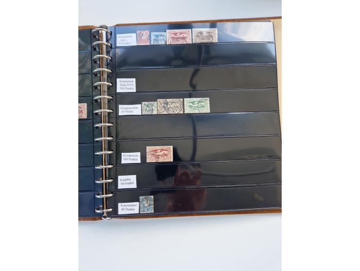 1920/22, interessante Stempel-Sammlung auf hunderten losen Marken und Briefstücken, sauber von Alberun bis Zyrowa sortiert, d