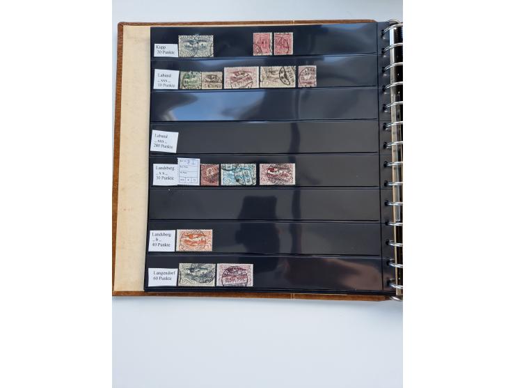 1920/22, interessante Stempel-Sammlung auf hunderten losen Marken und Briefstücken, sauber von Alberun bis Zyrowa sortiert, d