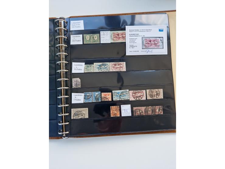 1920/22, interessante Stempel-Sammlung auf hunderten losen Marken und Briefstücken, sauber von Alberun bis Zyrowa sortiert, d