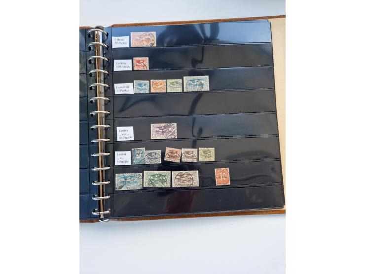 1920/22, interessante Stempel-Sammlung auf hunderten losen Marken und Briefstücken, sauber von Alberun bis Zyrowa sortiert, d