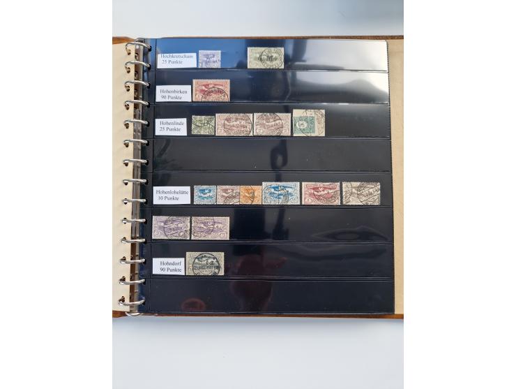 1920/22, interessante Stempel-Sammlung auf hunderten losen Marken und Briefstücken, sauber von Alberun bis Zyrowa sortiert, d