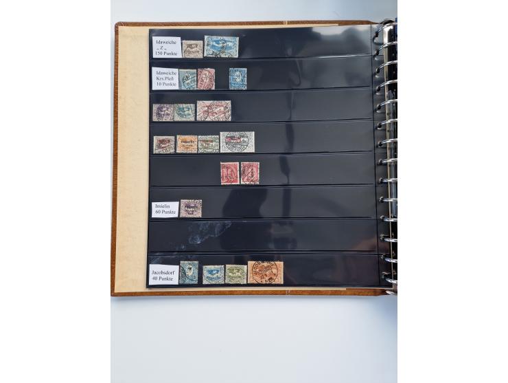 1920/22, interessante Stempel-Sammlung auf hunderten losen Marken und Briefstücken, sauber von Alberun bis Zyrowa sortiert, d