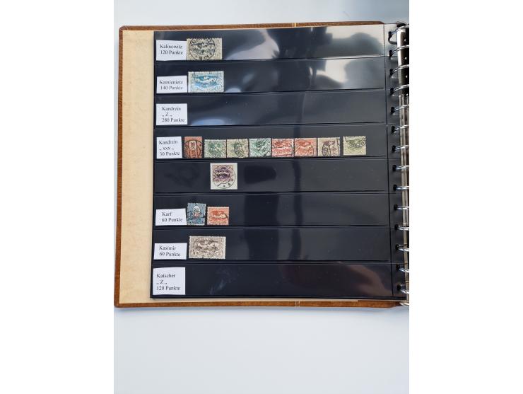 1920/22, interessante Stempel-Sammlung auf hunderten losen Marken und Briefstücken, sauber von Alberun bis Zyrowa sortiert, d