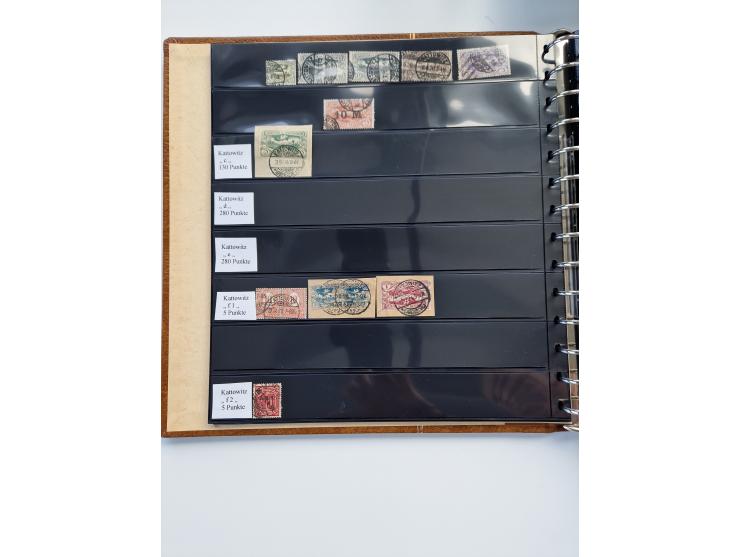 1920/22, interessante Stempel-Sammlung auf hunderten losen Marken und Briefstücken, sauber von Alberun bis Zyrowa sortiert, d