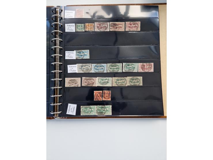 1920/22, interessante Stempel-Sammlung auf hunderten losen Marken und Briefstücken, sauber von Alberun bis Zyrowa sortiert, d