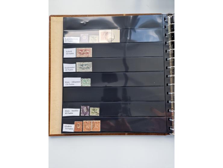 1920/22, interessante Stempel-Sammlung auf hunderten losen Marken und Briefstücken, sauber von Alberun bis Zyrowa sortiert, d