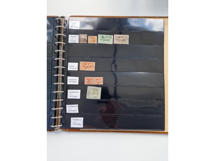 1920/22, interessante Stempel-Sammlung auf hunderten losen Marken und Briefstücken, sauber von Alberun bis Zyrowa sortiert, d