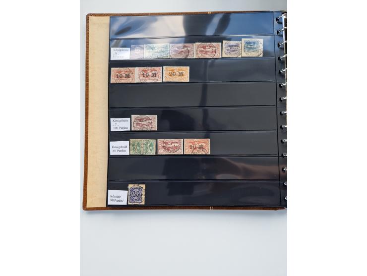 1920/22, interessante Stempel-Sammlung auf hunderten losen Marken und Briefstücken, sauber von Alberun bis Zyrowa sortiert, d