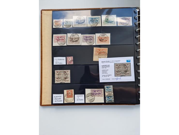 1920/22, interessante Stempel-Sammlung auf hunderten losen Marken und Briefstücken, sauber von Alberun bis Zyrowa sortiert, d