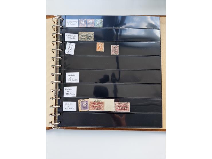 1920/22, interessante Stempel-Sammlung auf hunderten losen Marken und Briefstücken, sauber von Alberun bis Zyrowa sortiert, d