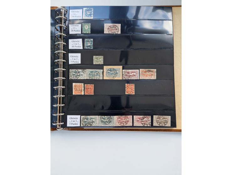 1920/22, interessante Stempel-Sammlung auf hunderten losen Marken und Briefstücken, sauber von Alberun bis Zyrowa sortiert, d