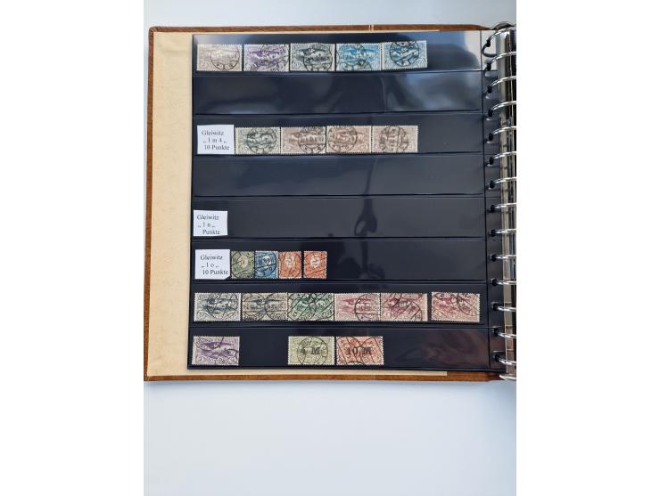 1920/22, interessante Stempel-Sammlung auf hunderten losen Marken und Briefstücken, sauber von Alberun bis Zyrowa sortiert, d