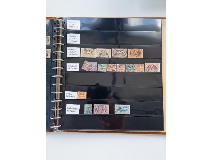 1920/22, interessante Stempel-Sammlung auf hunderten losen Marken und Briefstücken, sauber von Alberun bis Zyrowa sortiert, d