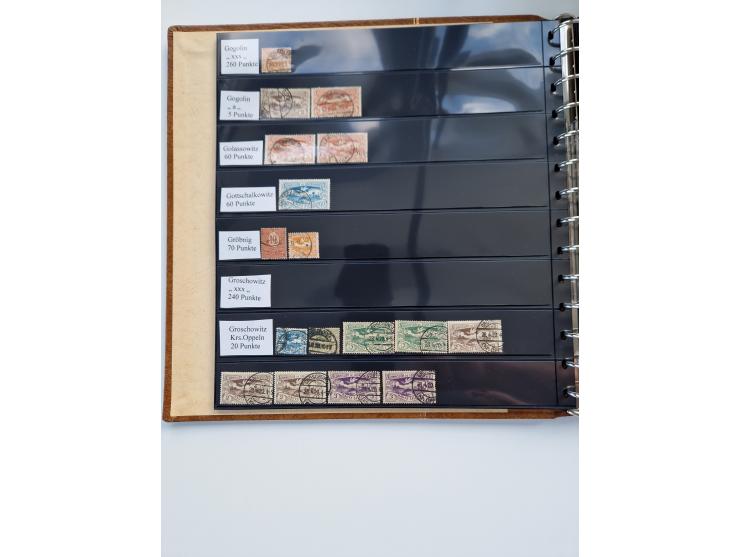 1920/22, interessante Stempel-Sammlung auf hunderten losen Marken und Briefstücken, sauber von Alberun bis Zyrowa sortiert, d