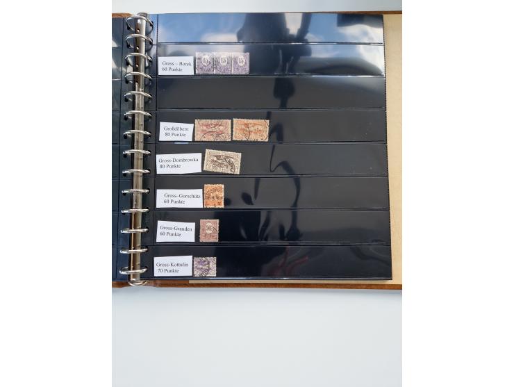 1920/22, interessante Stempel-Sammlung auf hunderten losen Marken und Briefstücken, sauber von Alberun bis Zyrowa sortiert, d