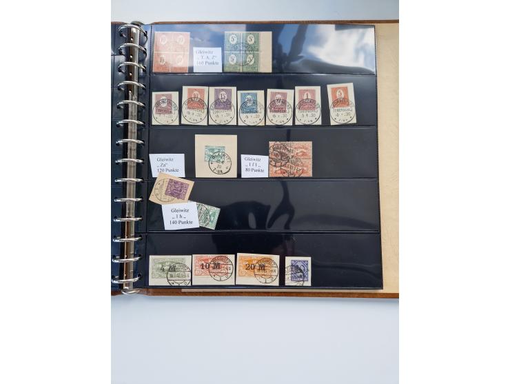 1920/22, interessante Stempel-Sammlung auf hunderten losen Marken und Briefstücken, sauber von Alberun bis Zyrowa sortiert, d