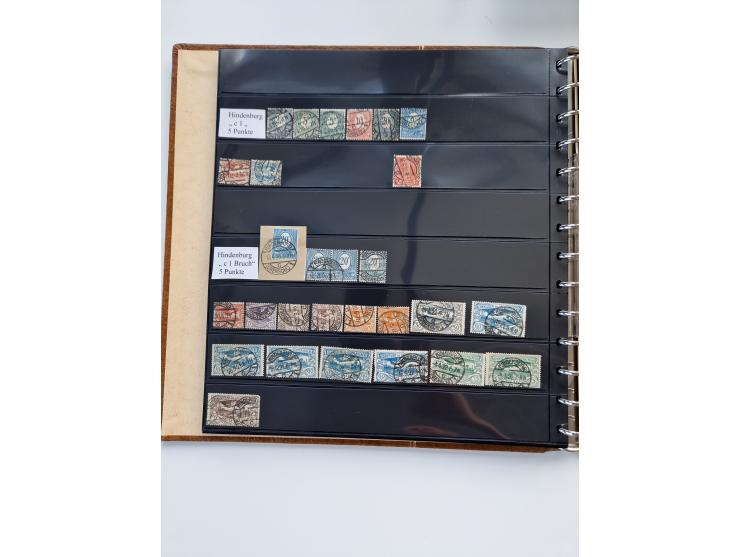 1920/22, interessante Stempel-Sammlung auf hunderten losen Marken und Briefstücken, sauber von Alberun bis Zyrowa sortiert, d