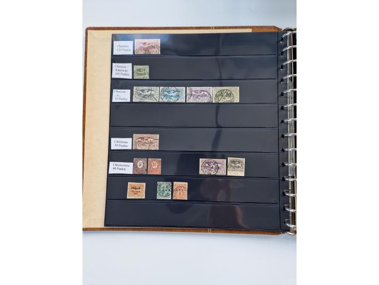 1920/22, interessante Stempel-Sammlung auf hunderten losen Marken und Briefstücken, sauber von Alberun bis Zyrowa sortiert, d