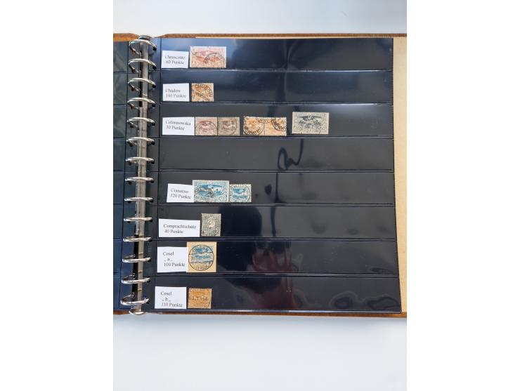 1920/22, interessante Stempel-Sammlung auf hunderten losen Marken und Briefstücken, sauber von Alberun bis Zyrowa sortiert, d