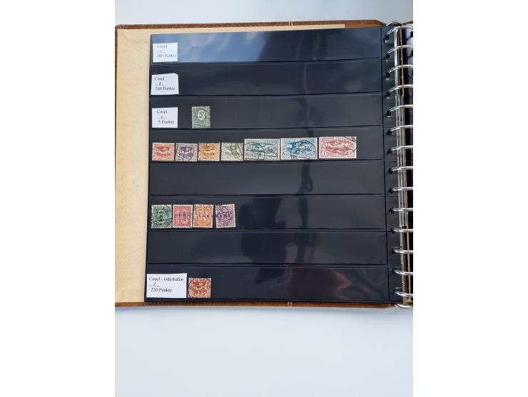 1920/22, interessante Stempel-Sammlung auf hunderten losen Marken und Briefstücken, sauber von Alberun bis Zyrowa sortiert, d