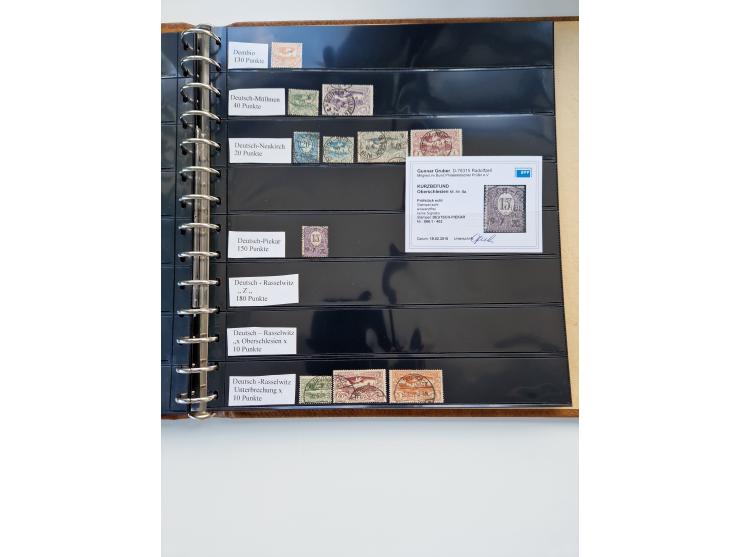 1920/22, interessante Stempel-Sammlung auf hunderten losen Marken und Briefstücken, sauber von Alberun bis Zyrowa sortiert, d