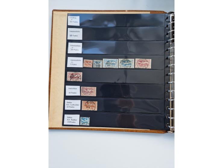 1920/22, interessante Stempel-Sammlung auf hunderten losen Marken und Briefstücken, sauber von Alberun bis Zyrowa sortiert, d