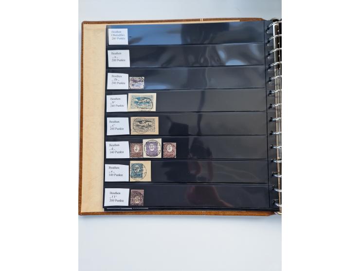 1920/22, interessante Stempel-Sammlung auf hunderten losen Marken und Briefstücken, sauber von Alberun bis Zyrowa sortiert, d