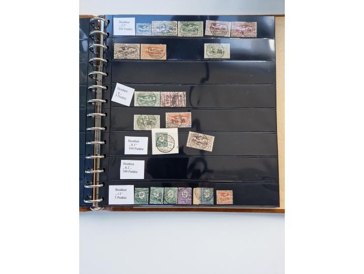 1920/22, interessante Stempel-Sammlung auf hunderten losen Marken und Briefstücken, sauber von Alberun bis Zyrowa sortiert, d
