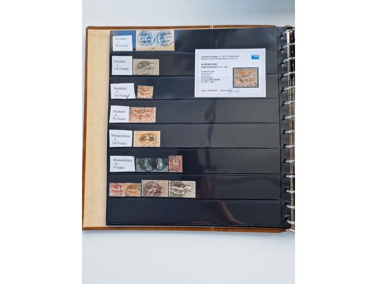 1920/22, interessante Stempel-Sammlung auf hunderten losen Marken und Briefstücken, sauber von Alberun bis Zyrowa sortiert, d