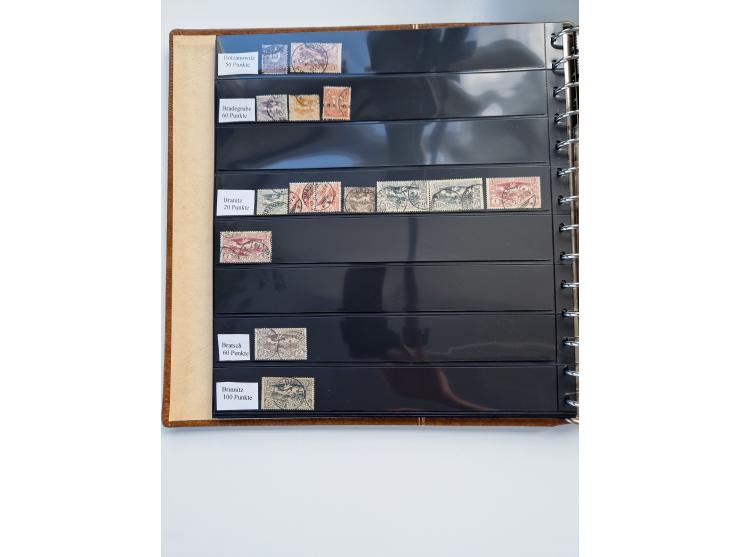 1920/22, interessante Stempel-Sammlung auf hunderten losen Marken und Briefstücken, sauber von Alberun bis Zyrowa sortiert, d