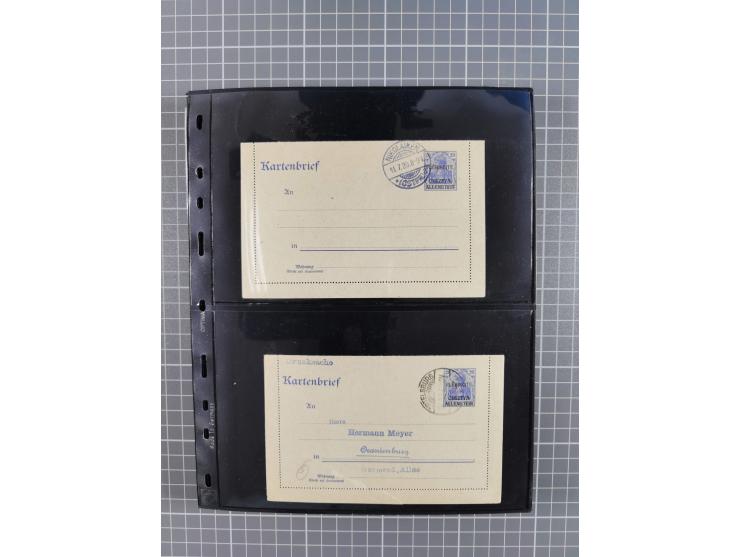 1860/1945, Stempel-Sammlung ab Preußen (frankierter Brief mit Nummer “16”) mit Schwerpunkt 1920, dabei u.a. Feldpost, Mitläuf