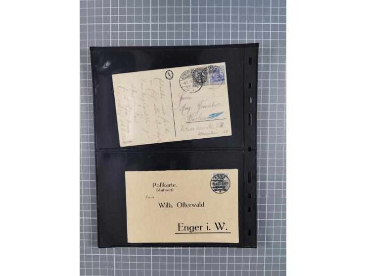 1860/1945, Stempel-Sammlung ab Preußen (frankierter Brief mit Nummer “16”) mit Schwerpunkt 1920, dabei u.a. Feldpost, Mitläuf