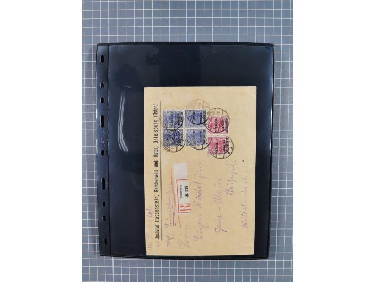 1860/1945, Stempel-Sammlung ab Preußen (frankierter Brief mit Nummer “16”) mit Schwerpunkt 1920, dabei u.a. Feldpost, Mitläuf