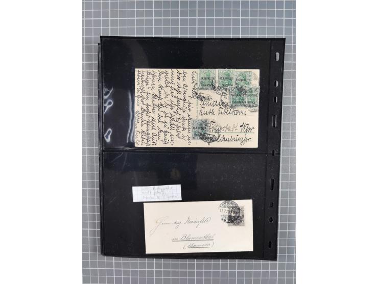 1860/1945, Stempel-Sammlung ab Preußen (frankierter Brief mit Nummer “16”) mit Schwerpunkt 1920, dabei u.a. Feldpost, Mitläuf