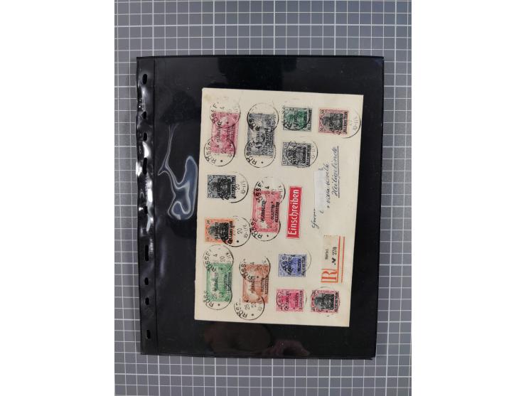 1860/1945, Stempel-Sammlung ab Preußen (frankierter Brief mit Nummer “16”) mit Schwerpunkt 1920, dabei u.a. Feldpost, Mitläuf