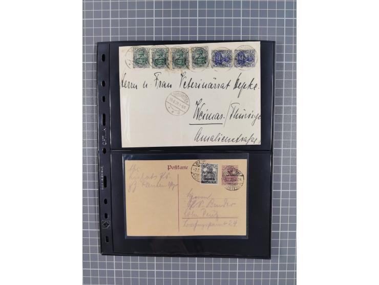 1860/1945, Stempel-Sammlung ab Preußen (frankierter Brief mit Nummer “16”) mit Schwerpunkt 1920, dabei u.a. Feldpost, Mitläuf