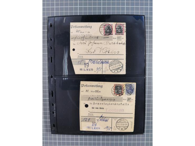 1860/1945, Stempel-Sammlung ab Preußen (frankierter Brief mit Nummer “16”) mit Schwerpunkt 1920, dabei u.a. Feldpost, Mitläuf