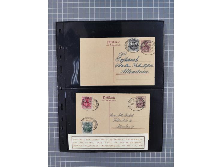 1860/1945, Stempel-Sammlung ab Preußen (frankierter Brief mit Nummer “16”) mit Schwerpunkt 1920, dabei u.a. Feldpost, Mitläuf