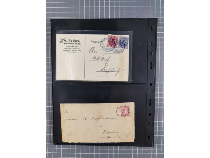 1860/1945, Stempel-Sammlung ab Preußen (frankierter Brief mit Nummer “16”) mit Schwerpunkt 1920, dabei u.a. Feldpost, Mitläuf