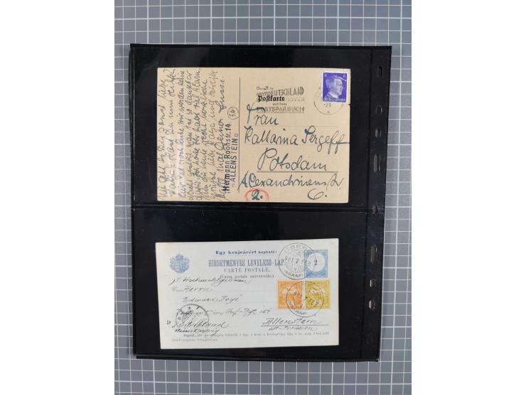 1860/1945, Stempel-Sammlung ab Preußen (frankierter Brief mit Nummer “16”) mit Schwerpunkt 1920, dabei u.a. Feldpost, Mitläuf