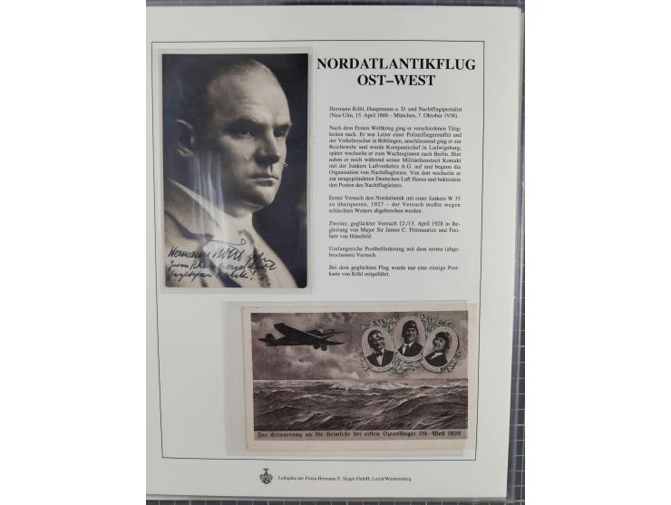 1927/28, &nbsp;kleine Sammlung “Hermann Köhl - &nbsp;Nordatlantikflug Ost-West" mit sechs Briefen und Karten vom ersten Versu
