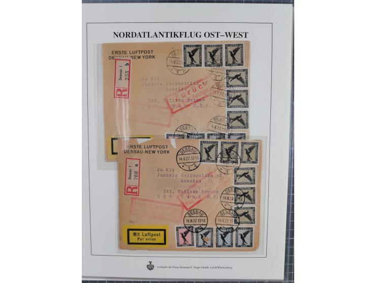 1927/28, &nbsp;kleine Sammlung “Hermann Köhl - &nbsp;Nordatlantikflug Ost-West" mit sechs Briefen und Karten vom ersten Versu